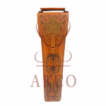 Мангал сборный из нержавеющей стали с декоративными наконечниками из латуни в чехле из натуральной кожи